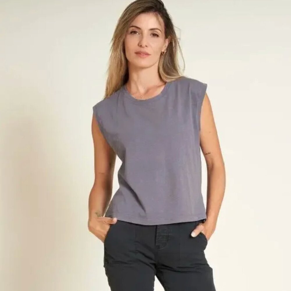 Rowan Savannah Slub Cotton Muscle Tank M Steel Haze